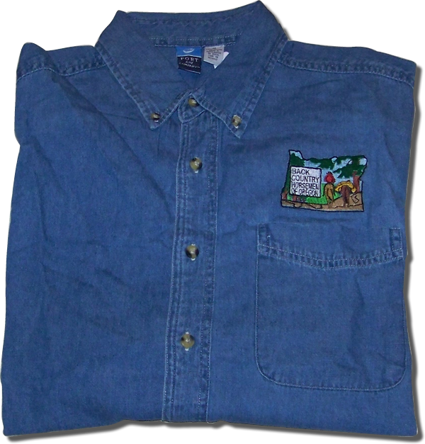 Denim Button Down Work shirt - Indicate size adult men's - $30.00